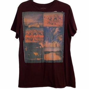 AEO American Eagle Graphic Tee T-Shirt Maroon